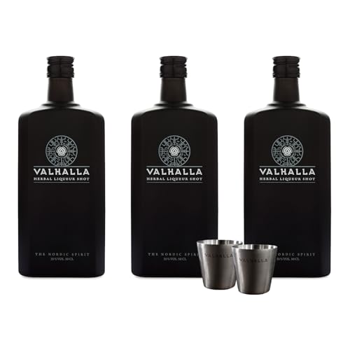 Valhalla Kräuterlikör 0.7L (35% Vol.) | Hergestellt in Finnland mit nordische Kräuter | Zitrusfrüchte, bittere Kräuter und Gewürze abgerundet mit Süßholzwurzel (50 cl (3er Pack)) von Valhalla