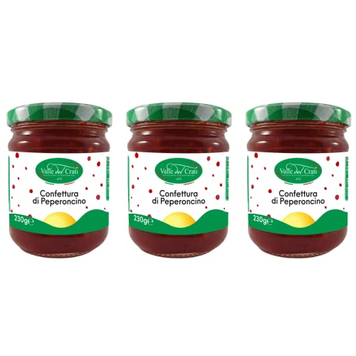 Valle del Crati Chili-Marmelade | Italienische Chilicreme mit würziger Note | Gewürz für Brot, Fleisch, Käse | Italienisches Gewürz | 3 Glas à 230 g Valle del Crati Chili-Marmelade | Italienische Chilicreme mit würziger Note | Gewürz für Brot, Fleisch, Käse | Italienisches Gewürz | 3 Glas à 230 g von Valle del Crati ECCELLENZE GASTRONOMICHE dal 1998