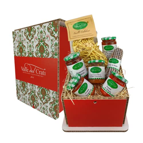 Weihnachtspaket mit 7 typisch kalabrischen Produkten | Food Gift Pack mit Nduja, Artisan Fusilli, Feigensalami, Marmelade, Konfitüre und mehr von Valle del Crati ECCELLENZE GASTRONOMICHE dal 1998