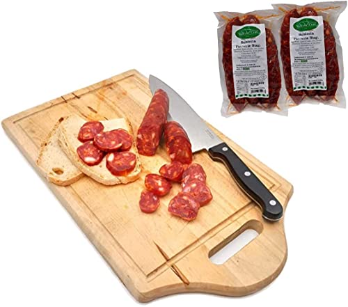 Valle del Crati Würzige Wurst mit italienischem kalabrischem rotem Chili-Pfeffer 600+ Gramm, handwerklich hergestellte Wurst aus Kalabrien, 2 Packungen von Valle del Crati ECCELLENZE GASTRONOMICHE dal 1998