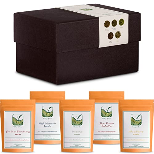 Tee Geschenk Box Für Teeliebhaber - Premium Selection Lose Blätter Tees - Geschenke Teebox - Geschenkset Präsentkorb Tee von Valley of Tea