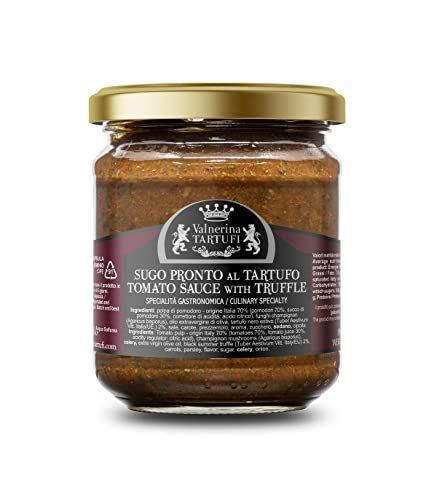 Valnerina Tartufi Fertigsoße mit schwarzem Sommertrüffel | Fertigsoße Gewürz für Nudeln | Gastronomische Spezialität | Glas 180 gr. Valnerina Tartufi Fertigsoße mit schwarzem Sommertrüffel | Fertigsoße Gewürz für Nudeln | Gastronomische Spezialität | Glas 180 gr. von Valnerina Tartufi