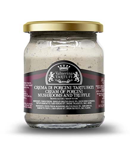 Valnerina Tartufi Schweinecreme Trüffel | Sauce für Nudeln, Risotto, Fleisch, Fisch, Bruschette auf Pilzbasis und weiße Trüffen | Glas 80 gr. Valnerina Tartufi Schweinecreme Trüffel | Sauce für Nudeln, Risotto, Fleisch, Fisch, Bruschette auf Pilzbasis und weiße Trüffen | Glas 80 gr. von Valnerina Tartufi