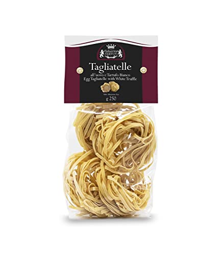 Valnerina Tartufi Tagliatelle mit weißen Trüffeln | Lange Teig mit Eiern | Italienische Pasta | Packung 250 gr. von Valnerina Tartufi