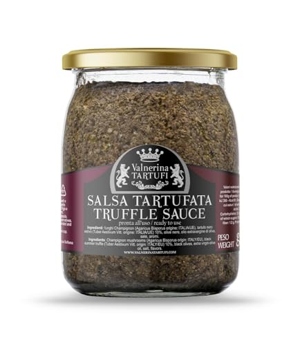 Valnerina Tartufi Trüffelsauce Originalrezept | Pilzpilze, 10% schwarzer Sommertrüffel | Glas 500 gr. von Valnerina Tartufi