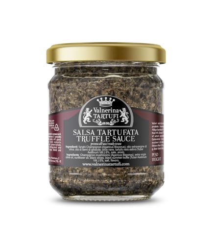 Valnerina Tartufi Trüffelsauce Originalrezept 180g | Black Truffle Sauce | Pilzpilze, 5% schwarzer Sommertrüffel | Glas 180 gr. von Valnerina Tartufi