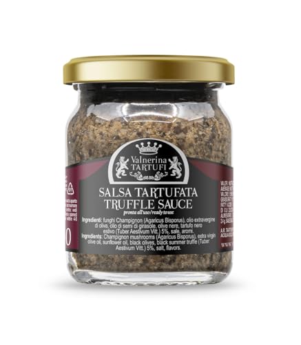 Valnerina Tartufi Trüffelsauce Originalrezept 50g | Black Truffle Sauce | Pilzpilze, 5% schwarzer Sommertrüffel | Glas 50 gr. von Valnerina Tartufi