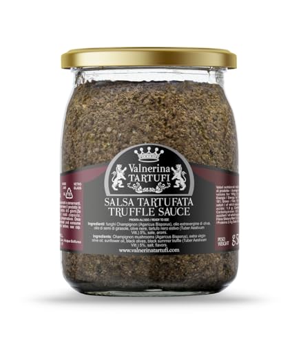 Valnerina Tartufi Trüffelsauce Originalrezept 500g | Black Truffle Sauce | Pilzpilze, 5% schwarzer Sommertrüffel | Glas 500 gr. von Valnerina Tartufi