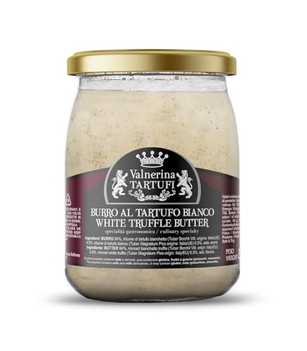 Valnerina Tartufi Weiße Trüffelbutter | White Truffle Butter | Gastronomische Spezialität für Crostini, Bruschetta, Vorspeisen, erste und zweite Gerichte | Dose 450 gr. Valnerina Tartufi Weiße Trüffelbutter | White Truffle Butter | Gastronomische Spezialität für Crostini, Bruschetta, Vorspeisen, erste und zweite Gerichte | Dose 450 gr. von Valnerina Tartufi