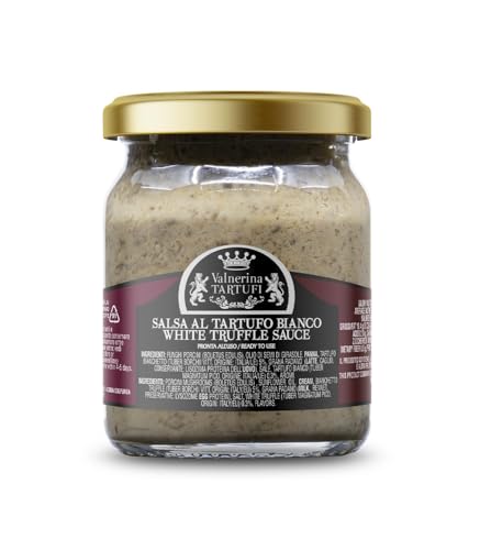 Valnerina Tartufi Weiße Trüffelsauce 45g | White Truffle Sauce | Creme auf der Basis von Weiß Trüffel, Schweinepilzen, Padano-Grana-Käse | Glas 45 gr. von Valnerina Tartufi