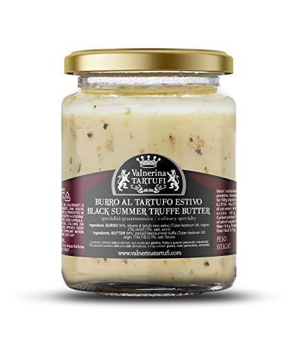 Valnerina Tartufi schwarze Trüffelbutter Sommer | Black Truffle Butter | Gastronomische Spezialität für Crostini, Bruschetta, Vorspeisen, erste und zweite Gerichte | Dose 80 gr. von Valnerina Tartufi