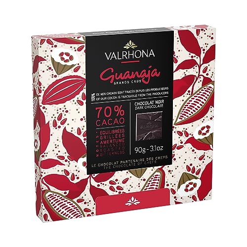 VALRHONA – GESCHENKPACKUNG 18 TÄFELCHEN GUANAJA 70 % DUNKLE SCHOKOLADE – 90 g von VALRHONA