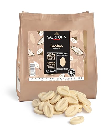 VALRHONA - Sack 1 kg Ivoire 35% - Weiße Schokolade - Sack Bohnen - 1kg von VALRHONA