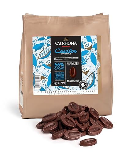 VALRHONA - Sack 1 kg Caraïbe 66% - Dunkle Schokolade - Sack Bohnen - 1kg von VALRHONA