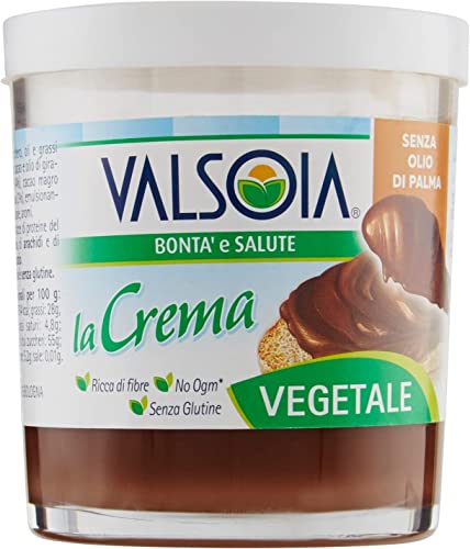 3x Valsoia Streichcreme Crema mit Haselnuss und fettarmem Kakao für Veganer 200g von Valsoia