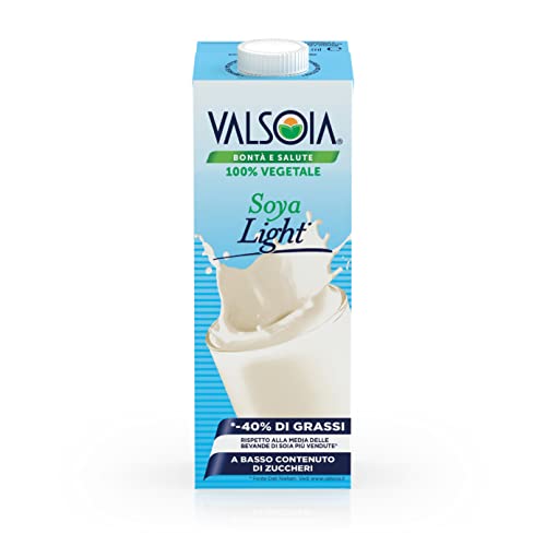 Valsoia Soya Light Bevanda Vegetale a Base di Soia Gemüse Getränk auf Sojabasis angereichert mit Kalzium und Vitaminen 1000ml Softdrink Laktosefrei Glutenfrei von Valsoia