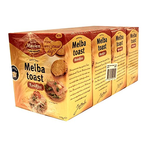 Van der Meulen original Melba Toast Rondjes 4 x 110g Packung von Van Der Meulen