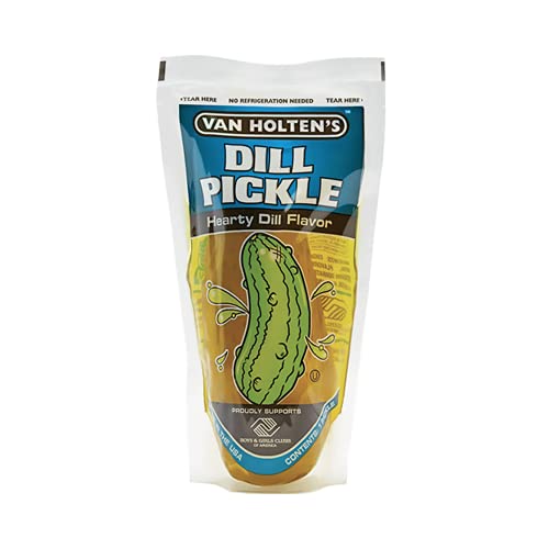 Van Holten Jumbo-Essiggurke in einem Beutel – herzhafter Dillgeschmack – American Pickles – fettfrei – glutenfrei von Van Holten's Pickles