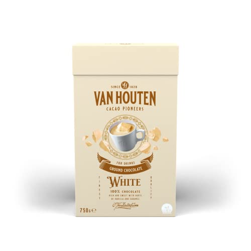 Gemahlene weiße Schokolade von Van Houten für heiße und kalte Getränke – reichhaltig und süß mit einem Hauch von Vanille und Karamell –, gentechnikfrei von Van Houten