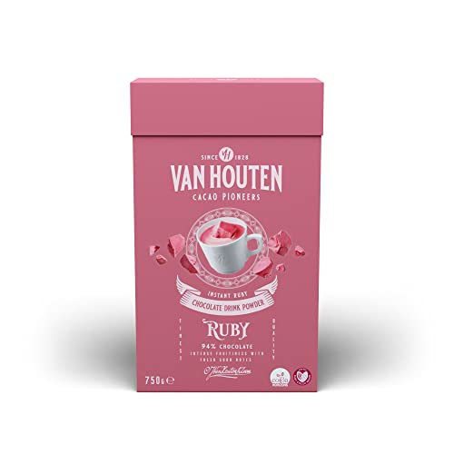 Van Houten Ruby Ground Schokolade für Getränke mit intensiver Fruchtigkeit und frischen Säurenoten, ein einzigartiges Geschmackserlebnis von Van Houten