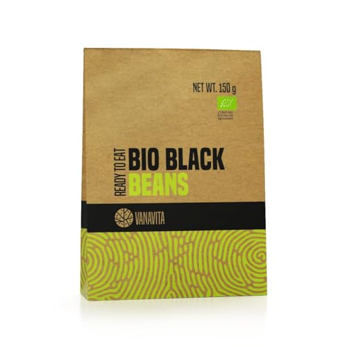 VanaVita BIO schwarze Bohnen - hochwertige schwarze Bohnen, vorgekocht und sofort verzehrbereit, hoher Proteingehalt, reich an Ballaststoffen, gering an Fett und Zucker, 10 x 150 g VanaVita BIO schwarze Bohnen - hochwertige schwarze Bohnen, vorgekocht und sofort verzehrbereit, hoher Proteingehalt, reich an Ballaststoffen, gering an Fett und Zucker, 10 x 150 g von VanaVita