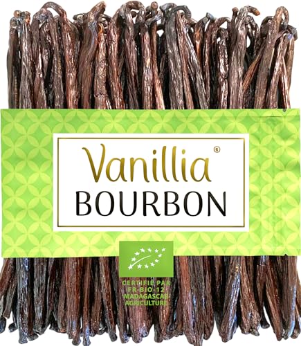 BIO - 15 Bourbon Vanilleschoten - Große Gewächs aus Madagaskar 2023 - Große Vanilleschoten 15/18cm - Beutel FreshZIP von Vanillia