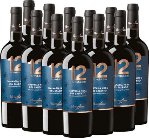 12 e Mezzo Malvasia Nera del Salento IGP Varvaglione Rotwein 12 x 0,75l VINELLO - 12 x Weinpaket inkl. kostenlosem VINELLO.weinausgießer von Varvaglione