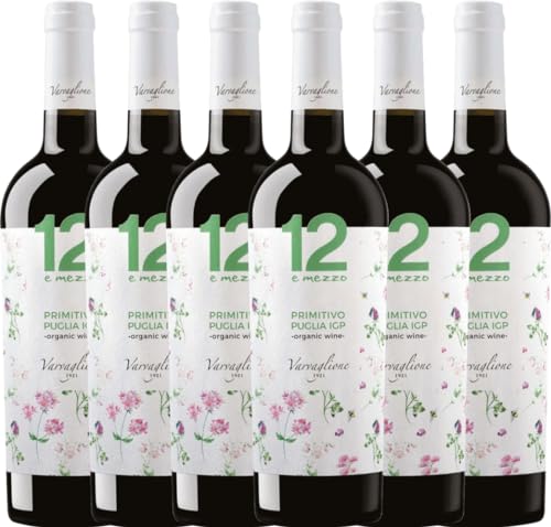 12 e Mezzo Primitivo Organic von Varvaglione - Rotwein 6 x 0,75l VINELLO - 6er - Weinpaket inkl. kostenlosem VINELLO.weinausgießer von Varvaglione
