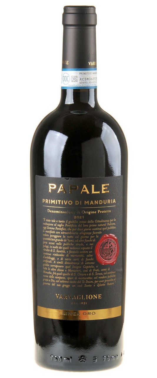 Varvaglione Papale Linea Oro Primitivo di Manduria 2019 von Varvaglione