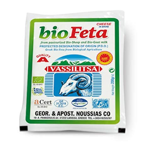 BIO Feta Vassilitsa BIO Schafkäse - 4x 200g - BIO Fetakäse BIO griechischer Feta BIO Schafskäse in Salzlake vakuumiert 43% Fett i.Tr. aus Griechenland Vakuumverpackung Biologisch (4x 200gramm) von Tirrito