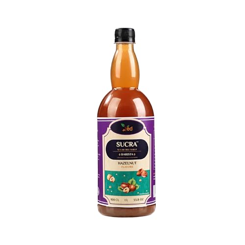 sukra Premium Sirup 1L für Kaffee und Cocktails, zuckerfreier Haselnussgeschmack, vegan, glutenfrei und fettfrei. von Ved