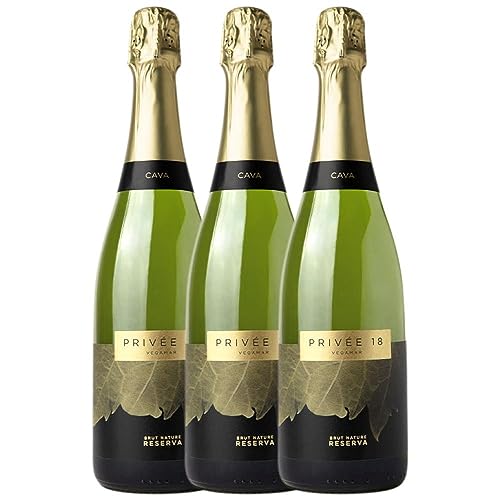 Vegamar Privée 18 Brut Natur Cava Reserve 75 cl (Schachtel mit 3 Flaschen von 75 cl) von VEGAMAR