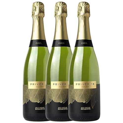 Vegamar Privée 18 Brut Natur Cava Reserve 75 cl (Schachtel mit 3 Flaschen von 75 cl) von Vegamar