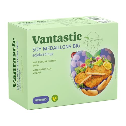 Vantastic foods Big Steaks 500g | Fleischersatz VEGAN | Soja Steaks als Fleischalternative mit Protein | Vegane Schnitzel zum Braten von Vegan