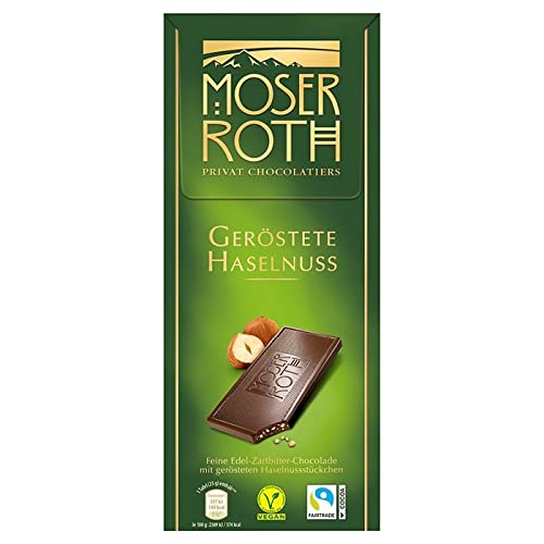 Moser Roth Geröstete Haselnuss (Vegane Schokolade laktosefrei mit Haselnüssen) 125g von Veggie