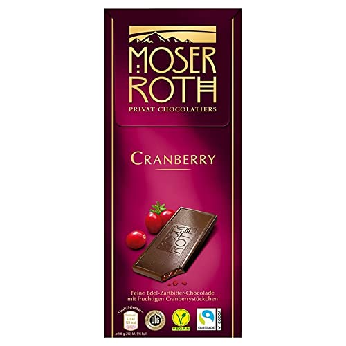 Veggie Moser Roth Cranberry (Vegane Schokolade laktosefrei mit Cranberries) 125g von Veggie