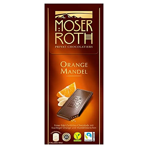 Veggie Moser Roth Orange Mandel (Vegane Schokolade laktosefrei mit & Mandeln) 125g von The Great Canadian Tea