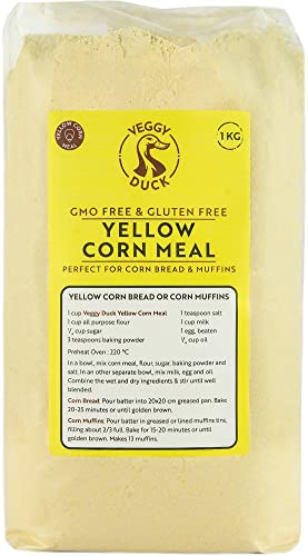 Veggy Duck - Gelbes Maismehl (1Kg) 🌽 Feines | Glutenfrei | Ideal für die Herstellung von Maisbrot und Muffins von Veggy Duck