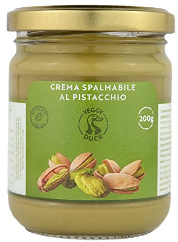 Veggy Duck - Süße Pistaziencreme (200g) | Mit 45% Pistazien aus Sizilien | Italienische Handwerkerküche Gourmet | Geeignet für Frühstück und Desserts von Veggy Duck