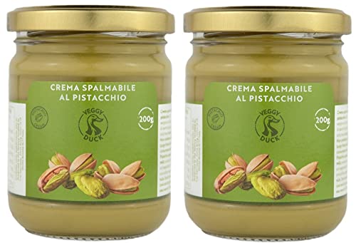 Veggy Duck - Süße Pistaziencreme 400g (200g, 2er Pack) | Mit 45% Pistazien aus Sizilien | Italienische Handwerkerküche Gourmet | Geeignet für Frühstück und Desserts von Veggy Duck