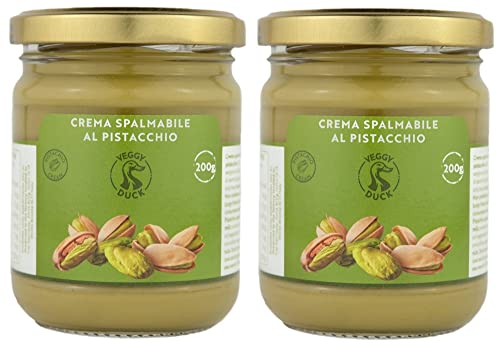 Veggy Duck - Streichfähige süße Pistaziencreme 400g (200g, 2er Pack) | Italienische Handwerkerküche Gourmet | Geeignet für Frühstück und Desserts von Veggy Duck