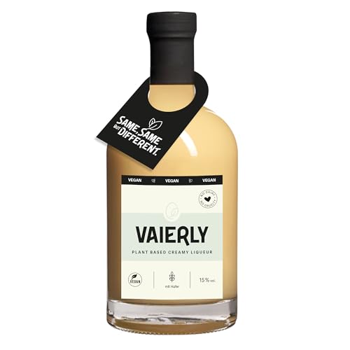 Vaierly Likör 1 x 0,5 l, Pflanzlicher Likör mit Haferbasis, Vegan & Laktosefrei, Verfeinert mit Pflanzlicher Cream-Basis mit Bourbon Vanille, Cremig & Mild, für Desserts und Eis, 15% vol. von Veierly