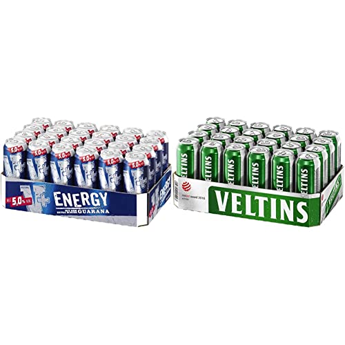 V+ Energy Biermischgetränk, EINWEG (24 x 0.5 l Dose) & VELTINS Pilsener, EINWEG (24 x 0.5 l Dose) von Veltins V+