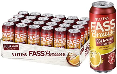 VELTINS Fassbrause Cola-Orange Alkoholfrei, EINWEG (24 x 0.5 l Dose) von VELTINS FASS Brause