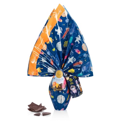 Venchi - Blaues Schokoladenei, 60% dunkler Schokoladengeschmack, mit 2 Überraschungen für Kinder, Glutenfrei, Vegan, 220 gr, Osterkollektion, Geschenkidee von Venchi