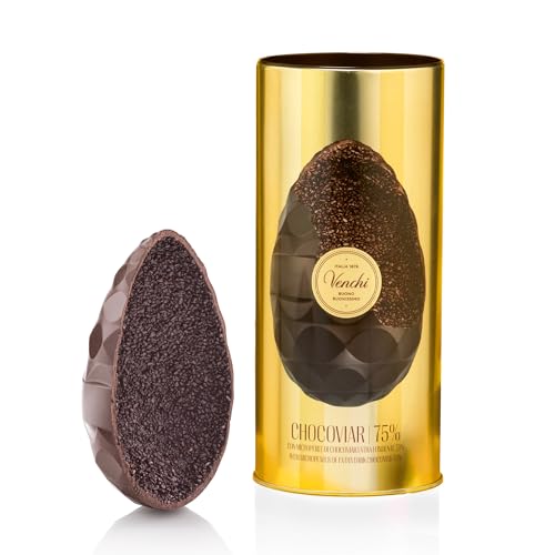 Venchi - Chocoviar-Schokoladenei 75%, Extra Dunkler Geschmack 75%, mit Extra Dunklem Granulat, mit Überraschung, Glutenfrei, Vegan, 350 gr, Osterkollektion, Geschenkidee Venchi - Chocoviar-Schokoladenei 75%, Extra Dunkler Geschmack 75%, mit Extra Dunklem Granulat, mit Überraschung, Glutenfrei, Vegan, 350 gr, Osterkollektion, Geschenkidee von Venchi