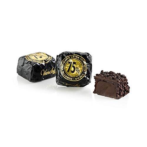 Venchi - Chocoviar Würfel 75% - Pralinen mit „Cuor di Cacao“-Füllung, extra dunkler Schokolade und 75% Chocoviar Granulat - 1 kg Großpackung - Vegan - Glutenfrei von Venchi