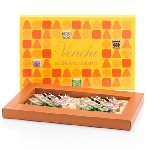 Venchi – Gelbe Geschenkbox mit verschiedenen Cremini-Pralinen, 270 g – Mit IGP-Piemont Haselnuss - Glutenfrei - Geschenkidee Venchi – Gelbe Geschenkbox mit verschiedenen Cremini-Pralinen, 270 g – Mit IGP-Piemont Haselnuss - Glutenfrei - Geschenkidee von Venchi