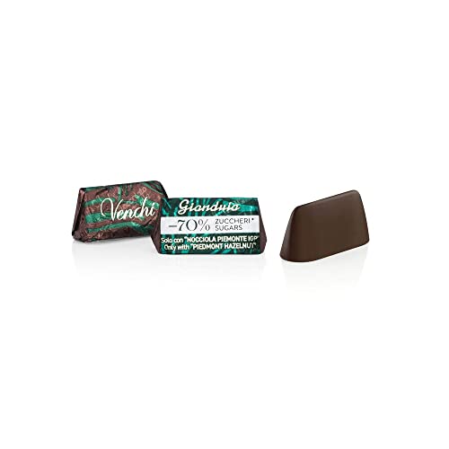 Venchi - Linie -70% Zucker - Gianduiotto Fondant mit IGP-Piemont Haselnuss in 1 kg Packung, 1 kg - Glutenfrei - Mit pflanzlichen Ballaststoffen von Venchi