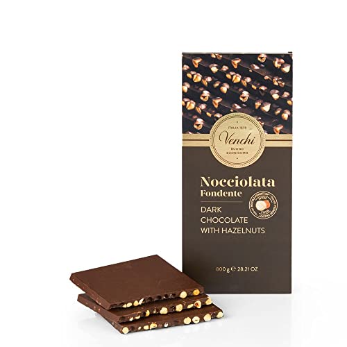 Venchi - Maxi-Tafel aus Zartbitterschokolade 60% mit ganzen Piemontesischen IGP- Haselnüssen, 800 g – Glutenfrei - Vegan Venchi - Maxi-Tafel aus Zartbitterschokolade 60% mit ganzen Piemontesischen IGP- Haselnüssen, 800 g – Glutenfrei - Vegan von Venchi